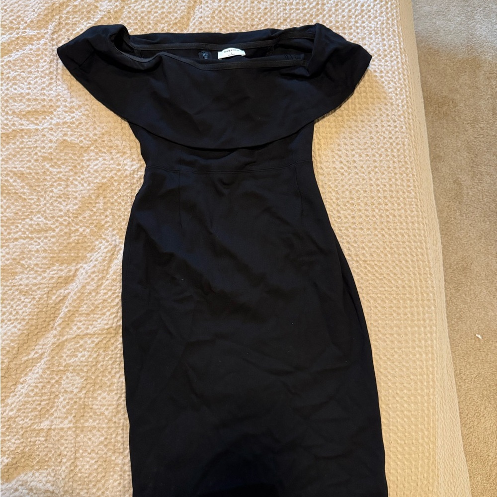 Aritzia Babaton Black Off-Shoulder Midi Dress